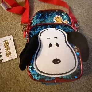 Peanuts Sequin Kids Bag - Blue and Red